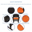 3pc Espresso Rocker Wicker Chair Set With Orange Cushion