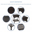 3pc Espresso Rocker Wicker Chair Set With Orange Cushion
