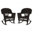 Espresso Rocker Wicker Chair Without Cushion-  Set of 2