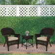 Espresso Wicker Chair And End Table Set With Tan Chair Cushion
