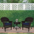 Espresso Wicker Chair And End Table Set With Chair Cushion