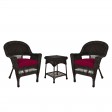 Espresso Wicker Chair And End Table Set With Chair Cushion