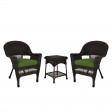 Espresso Wicker Chair And End Table Set With Chair Cushion
