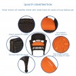 Espresso Wicker Chair With Orange Cushion - Set of 2
