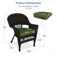 Espresso Wicker Chair With Hunter Green Cushion - Set of 2