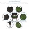 Espresso Wicker Chair With Hunter Green Cushion - Set of 2