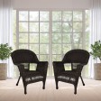 Espresso Wicker Chair Without Cushion - Set of 2