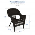 Espresso Wicker Chair Without Cushion - Set of 2