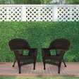 Espresso Wicker Chair Without Cushion - Set of 2