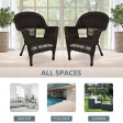 Espresso Wicker Chair Without Cushion - Set of 2