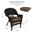 Espresso Wicker Chair With Brown Cushion - Set of 4