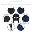 Espresso Wicker Chair With Midnight Blue Cushion - Set of 4