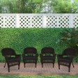 Espresso Wicker Chair With Black Cushion - Set of 4