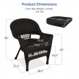 Espresso Wicker Chair With Black Cushion - Set of 4