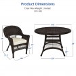 5pc Espresso Wicker Dining Set With Cushions
