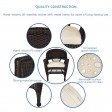 5pc Espresso Wicker Dining Set - Ivory Cushions