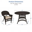 5pc Espresso Wicker Dining Set - Tan Cushions