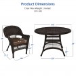 5pc Espresso Wicker Dining Set - Brown Cushions