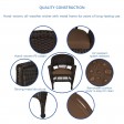 5pc Espresso Wicker Dining Set - Brown Cushions
