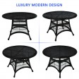 5pc Espresso Wicker Dining Set - Brown Cushions