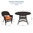5pc Espresso Wicker Dining Set - Orange Cushions