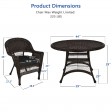 5pc Espresso Wicker Dining Set - Black Cushions