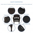 5pc Espresso Wicker Dining Set - Black Cushions