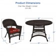 5pc Espresso Wicker Dining Set - Brick Red Cushions