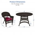 5pc Espresso Wicker Dining Set - Red Cushions