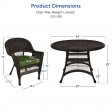 5pc Espresso Wicker Dining Set - Hunter Green Cushions