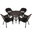 5pc Espresso Wicker Dining Set Without Cushion