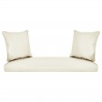Espresso Resin Wicker Porch Swing with Ivory Cushion