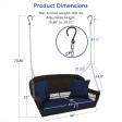 Espresso Resin Wicker Porch Swing with Midnight Blue Cushion