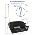 Espresso Resin Wicker Porch Swing with Black Cushion
