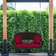 Espresso Resin Wicker Porch Swing with Cushion