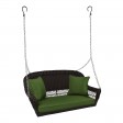Espresso Resin Wicker Porch Swing with Cushion