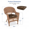Honey Wicker Chair With Brown Cushion - Set of 2