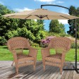 Honey Wicker Chair Without Cushion - Set of 2