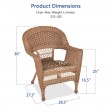Honey Wicker Chair Without Cushion - Set of 2