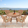 5pc Honey Wicker Dining Set - Tan Cushions