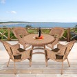 5pc Honey Wicker Dining Set - Brown Cushions