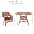 5pc Honey Wicker Dining Set - Brown Cushions