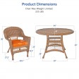 5pc Honey Wicker Dining Set - Orange Cushions