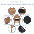5pc Honey Wicker Dining Set - Black Cushions