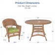 5pc Honey Wicker Dining Set - Sage Green Cushions