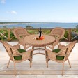 5pc Honey Wicker Dining Set - Hunter Green Cushions