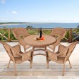 5pc Honey Wicker Dining Set Without Cushion