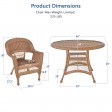 5pc Honey Wicker Dining Set Without Cushion