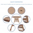 5pc Honey Wicker Dining Set Without Cushion