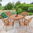 5pc Honey Wicker Dining Set Without Cushion